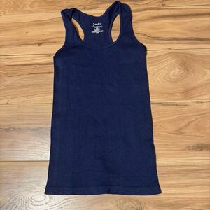 Poof! Womens Small Navy Blue Racerback Tank Top Sporty Layering Basic Athleisure